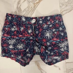 Lilly Pulitzer patriotic firework shorts